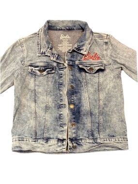 Barbie Denim Jean Jacket Acid Washed Girl Revolution Girls Size 10-12